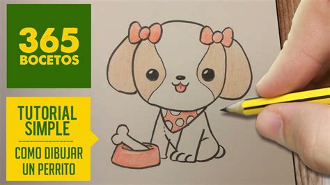 dibujos con lapiz de perros|como dibujar un perro kawaii.